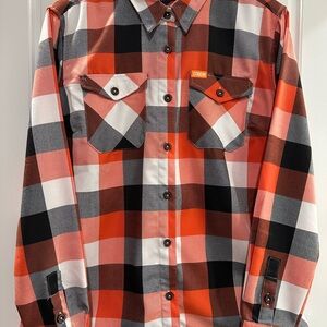 DIXXON IRONHEAD Orange and White Button Down Shirt